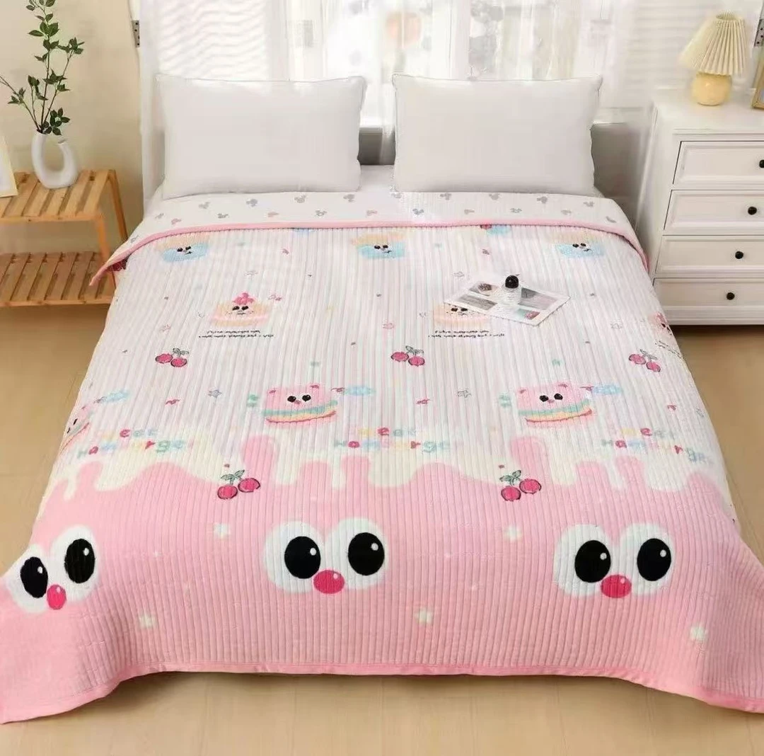 2025新款宝宝绒床盖三件套四季通用绗缝夹棉加绒加厚床单榻榻米