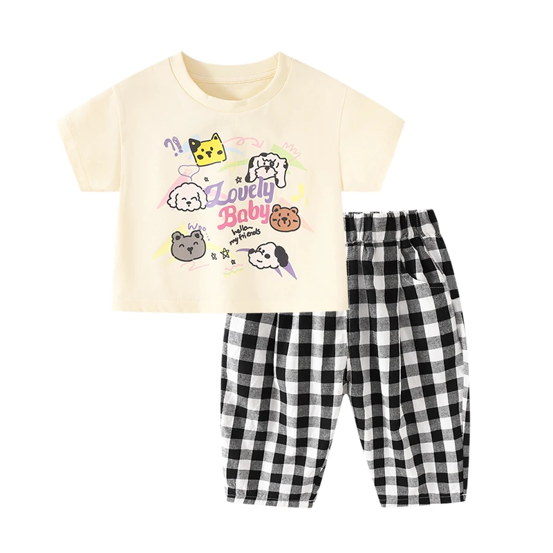 【亲子卡通短袖T 小乐妈咪】婴儿装男女童短袖T恤夏装宝宝夏季