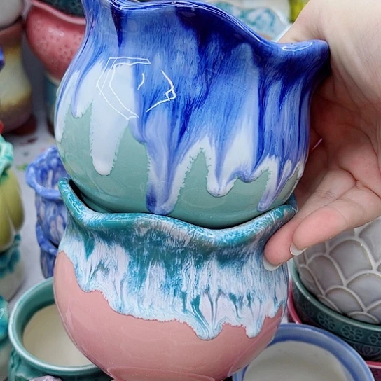 多肉绿植陶瓷花盆9.9包邮