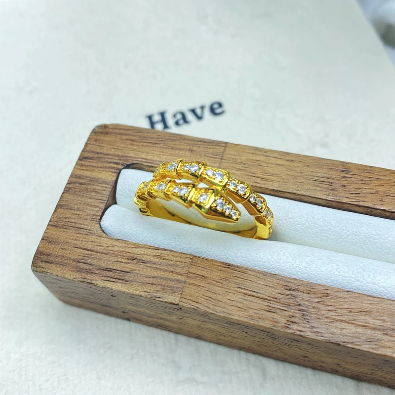 戒指 K0227黄色闪闪蛇闭口戒指多样性发货47347