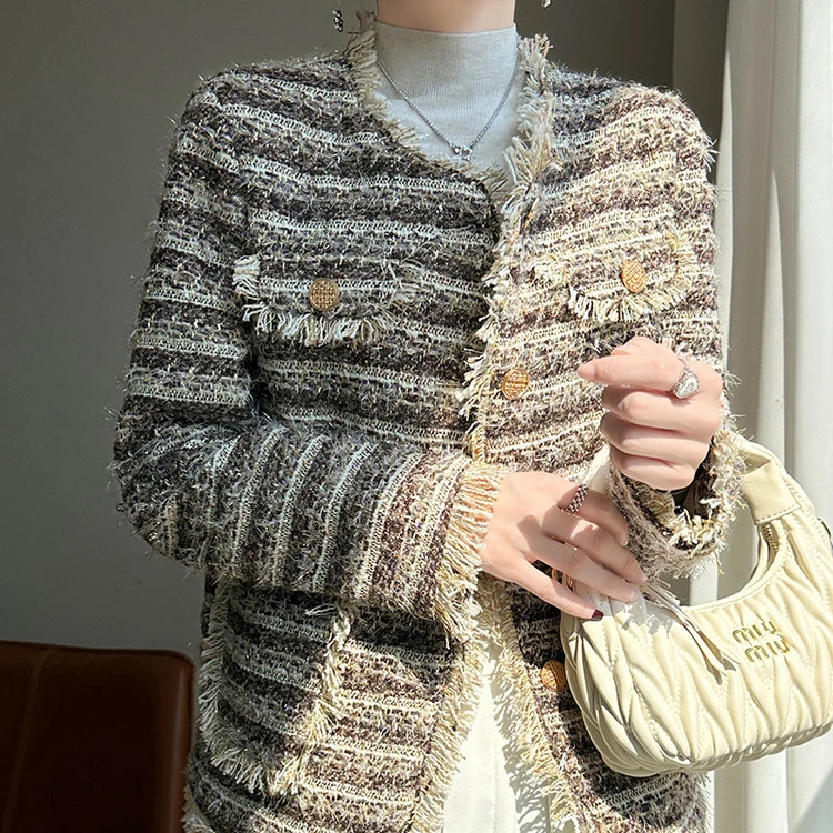 时尚名媛法式小香风百搭流苏短款轻奢外套