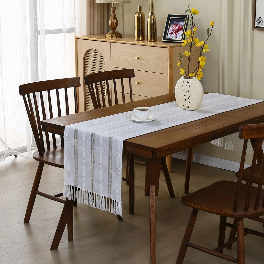 8818棉麻桌旗布艺条旗床尾旗茶几电视柜盖巾复古风台布