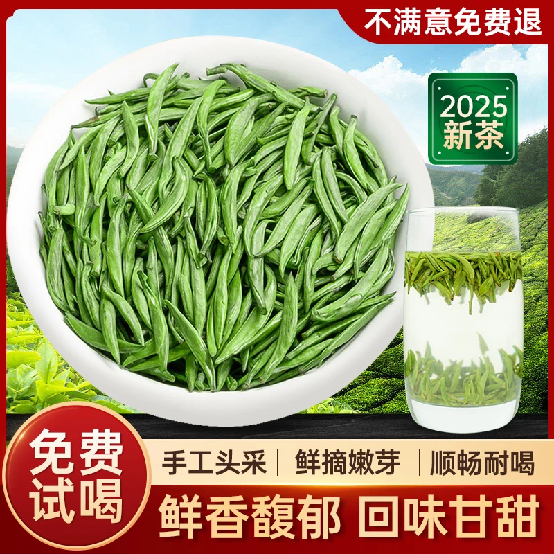 2025茶叶雀舌新茶绿茶明前头采浓香型翠装春茶礼盒装送礼