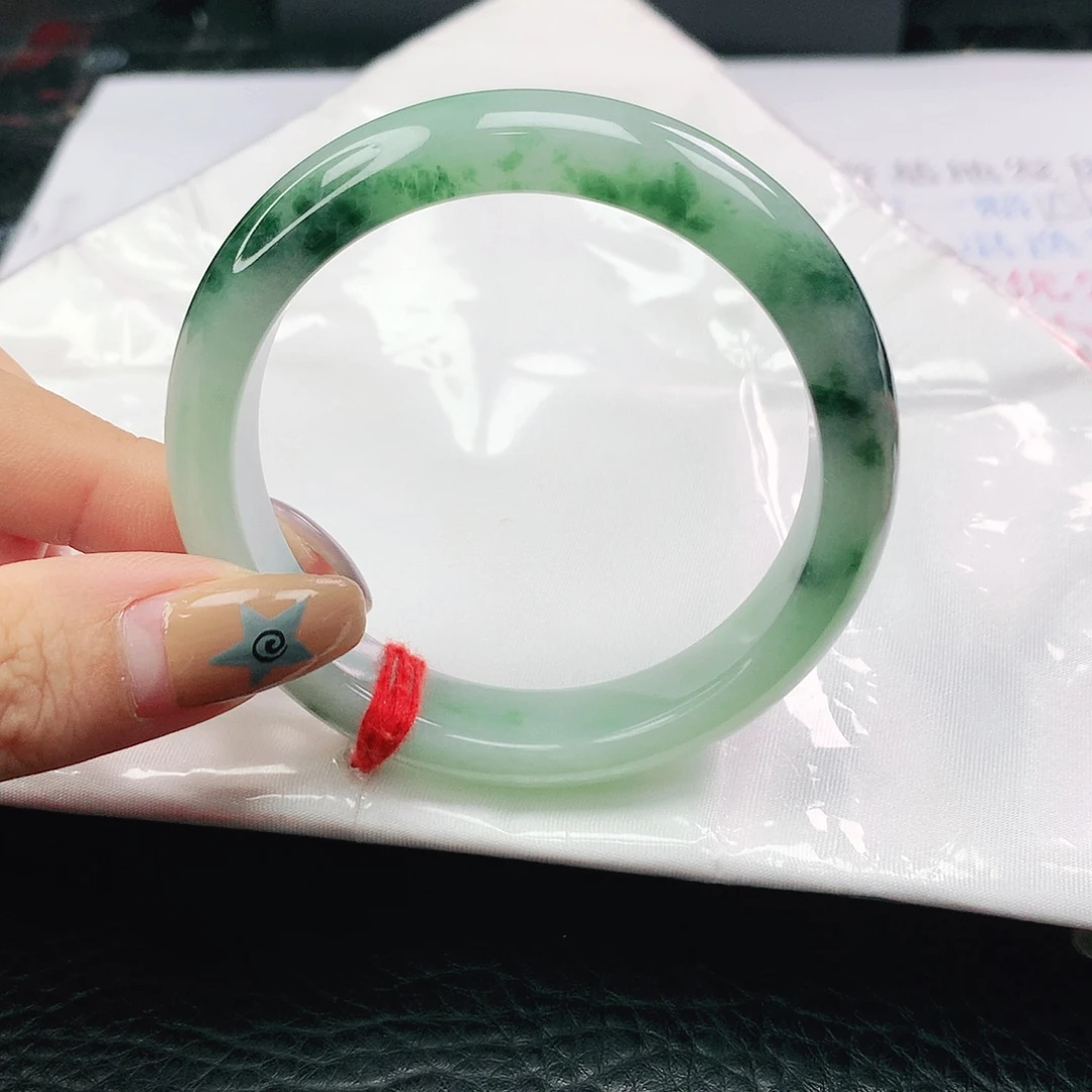 翡翠未镶嵌手镯翡翠54.0飘花正圈