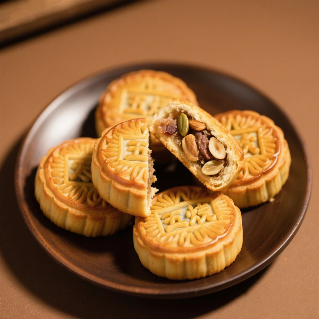 经典老味道五仁月饼中秋传统口味酥松