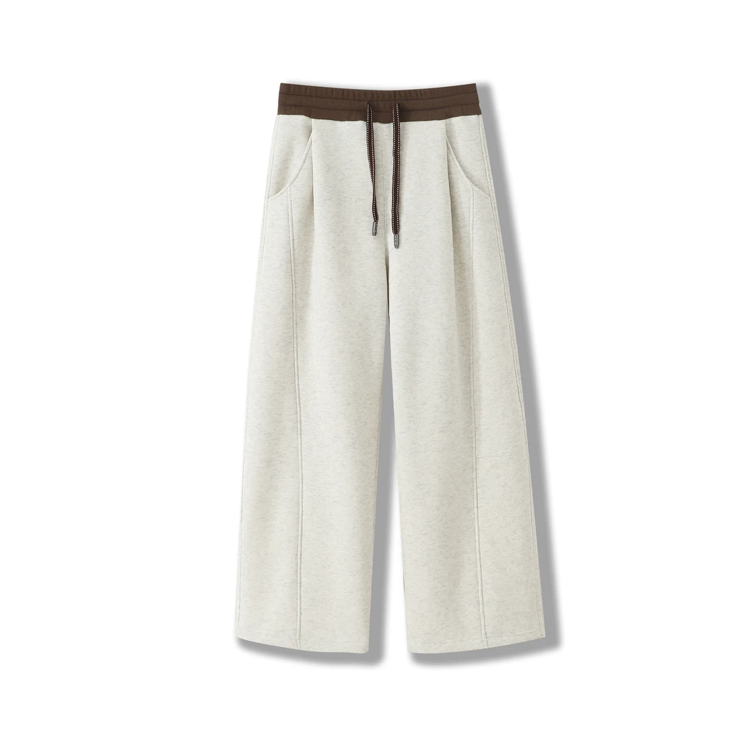 【加绒加厚】腰部撞色加厚绒韩版阔腿裤#8130