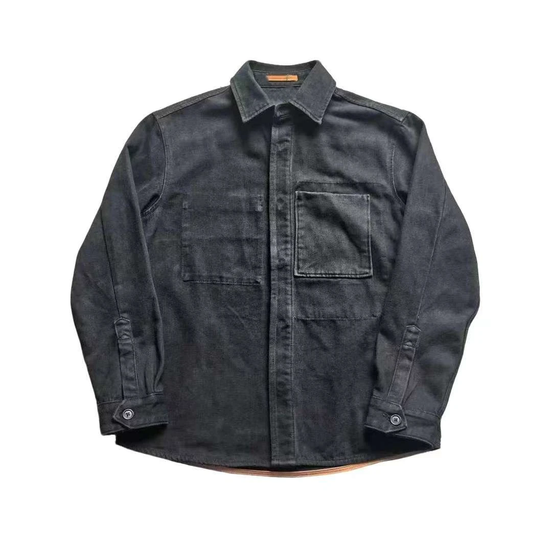 Tetrameter男士方领棉质单排扣牛仔外套