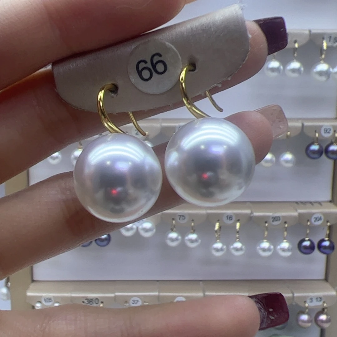 淡水珍珠耳饰18K金镶嵌