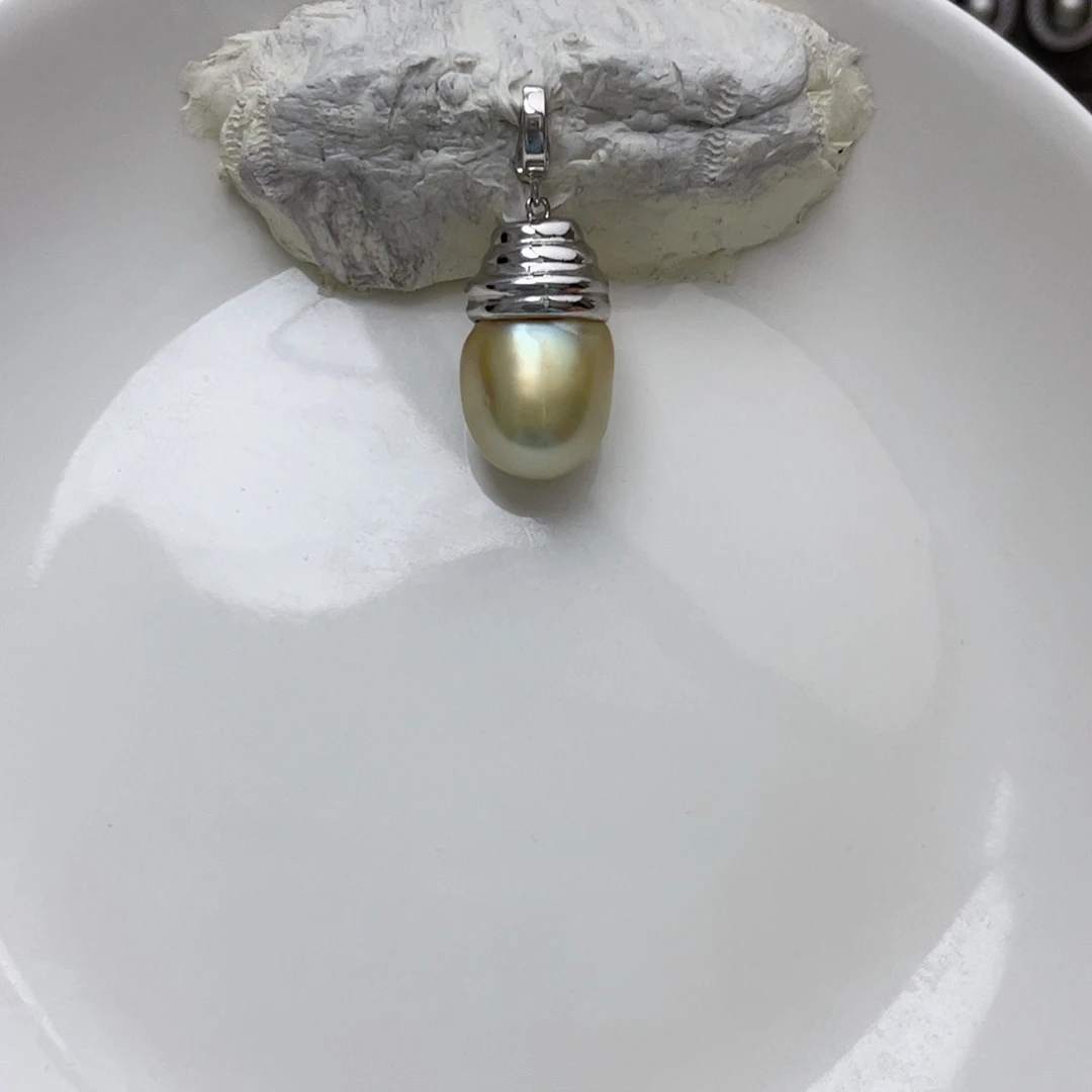 海水珍珠吊坠(不含链)银S925镶嵌