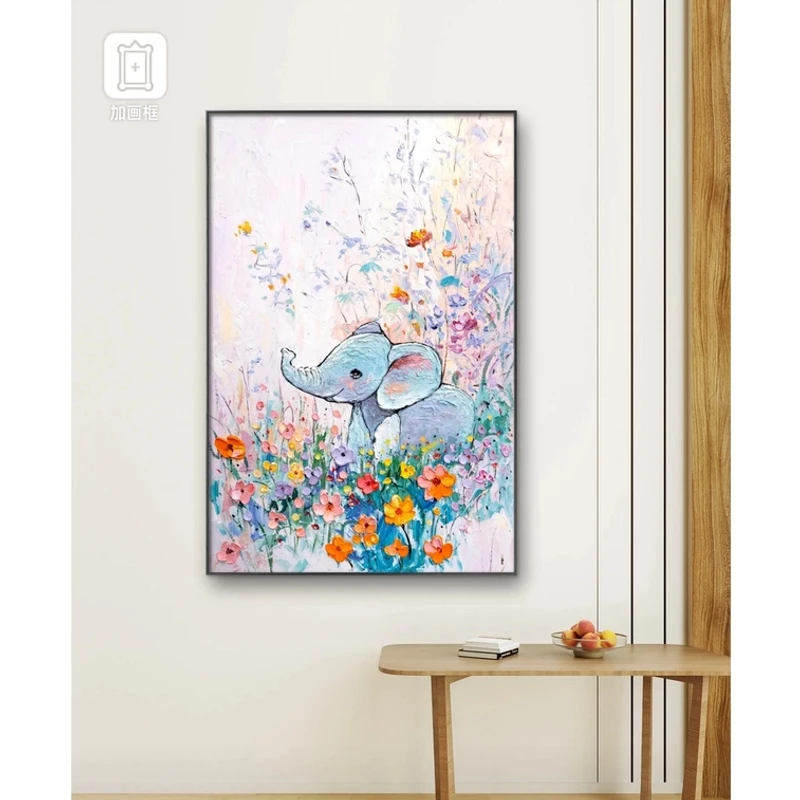 小象花卉玄关装饰画沙发背景墙挂画油画手绘油画装饰挂画装饰画
