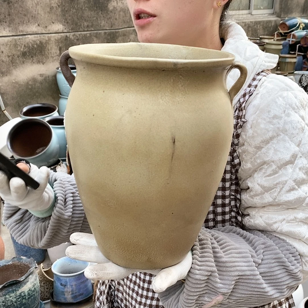 紫砂花盆瑕疵口20高28