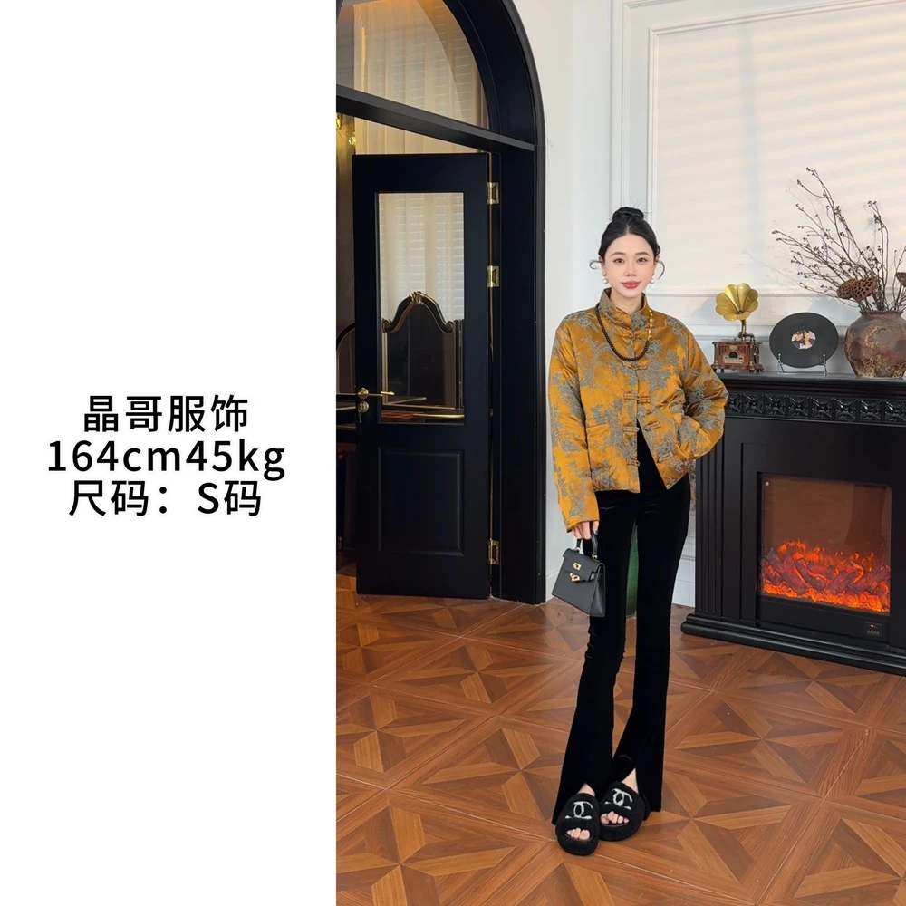 现货【青花瓷】新中式休闲百搭轻奢时尚冬季保暖人丝国风鹅绒服