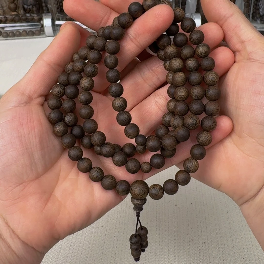 沉香手串棋楠沉香乌身九九沉圆珠卡8+保30+克