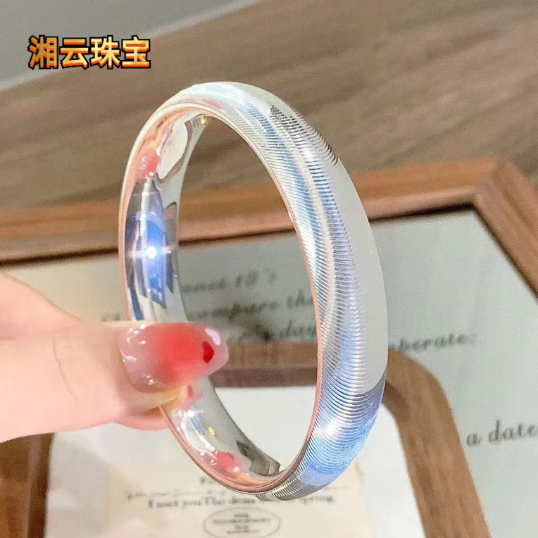 湘云 足银手镯 38/43克999.9银猫眼轮胎手镯闭口镯子女款12N空心