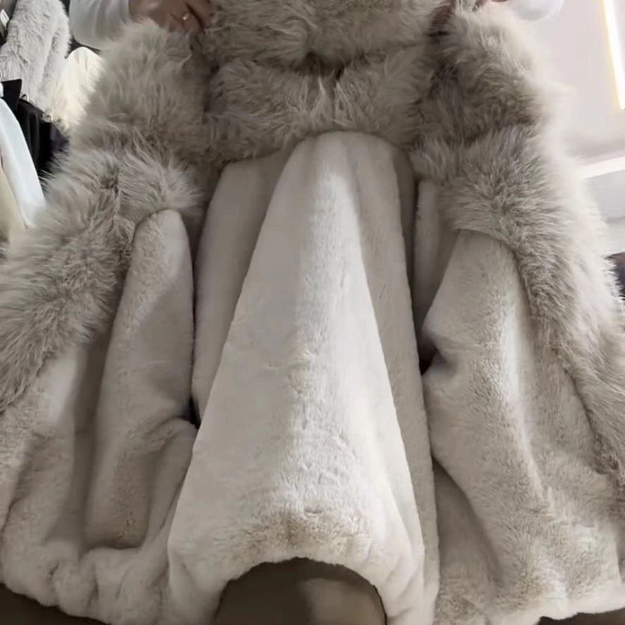 冬季长袖中长款保暖宽松型纯色派克服韩版全身加绒