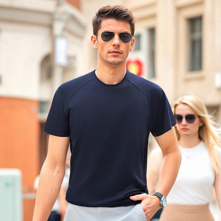 鄂尔多斯市产透气健身宽松夏季男士冰爽大码T恤短袖弹力快干跑步