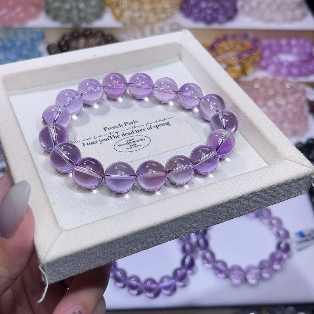 水晶手串未镶嵌妮***?天然水晶12+