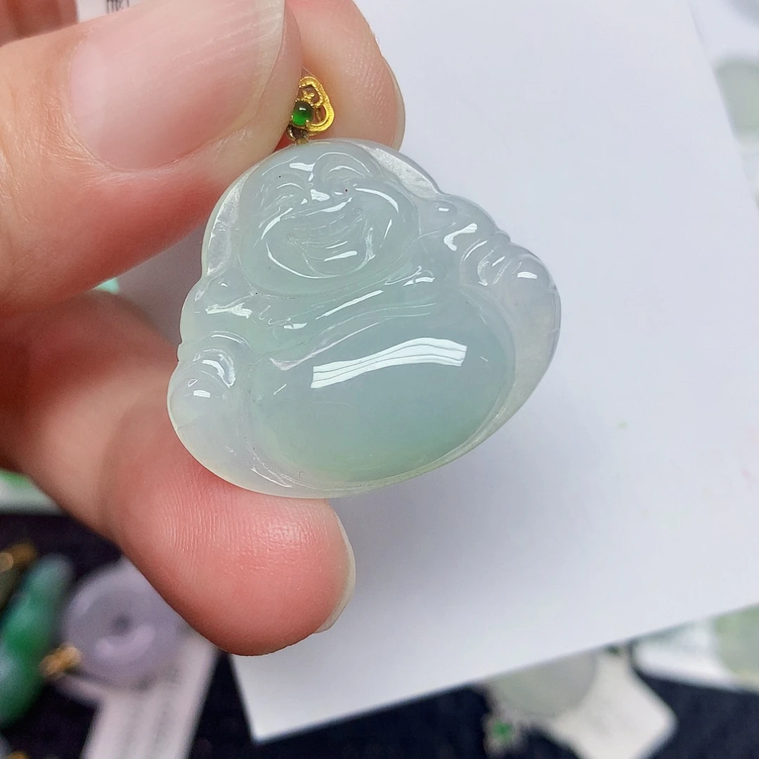 翡翠18K金镶嵌颈饰356788