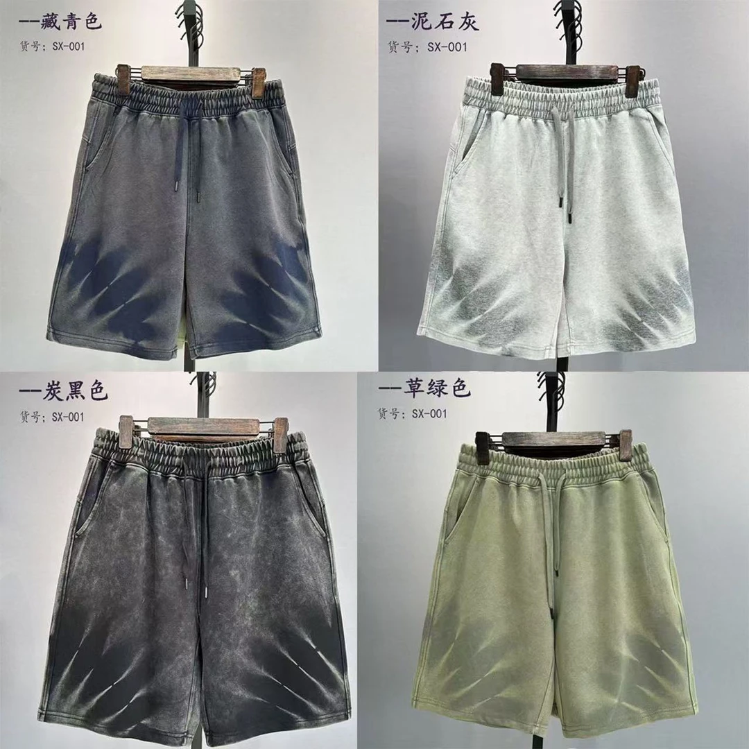 【水洗做旧短裤】2025年新款棉短裤情侣宽松百搭休闲潮流潮牌运动