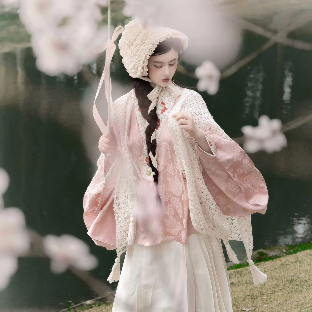 拾芳汉洋折衷明制汉服对交穿织金妆花马面裙春夏款