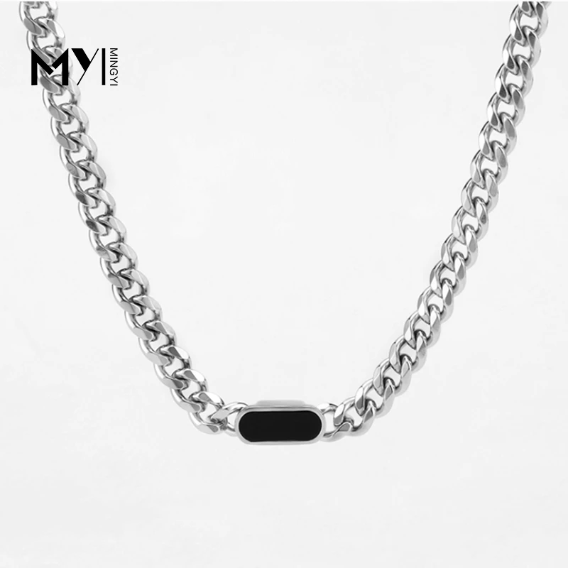 钛钢项链 古巴男款高级感项链小众ins潮牌嘻哈锁骨链男女百搭配饰