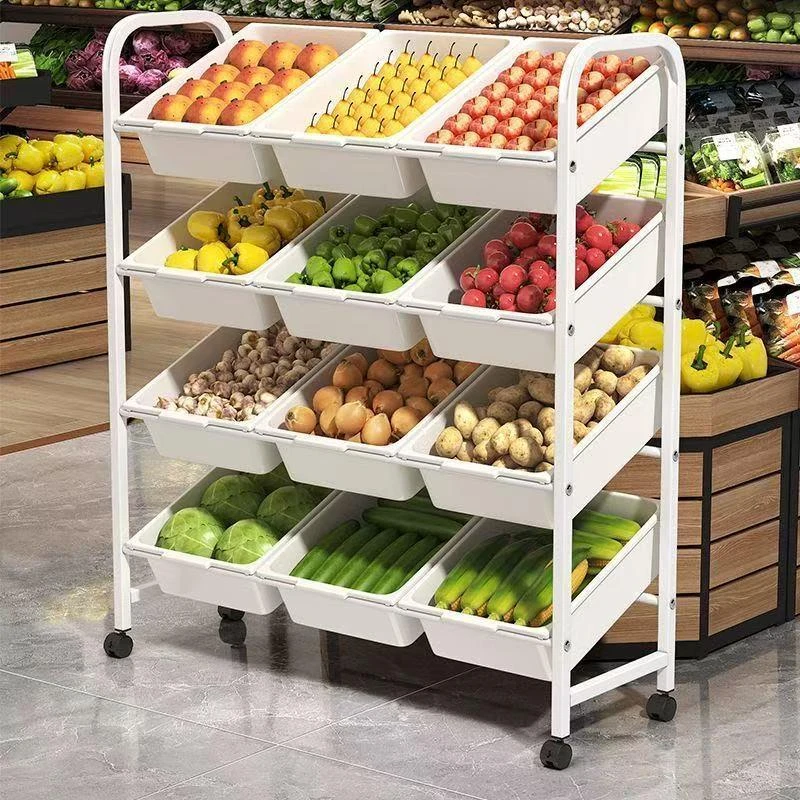 可移动厨房置物架家用落地多层水果蔬菜收纳架夹缝零食杂物储物架