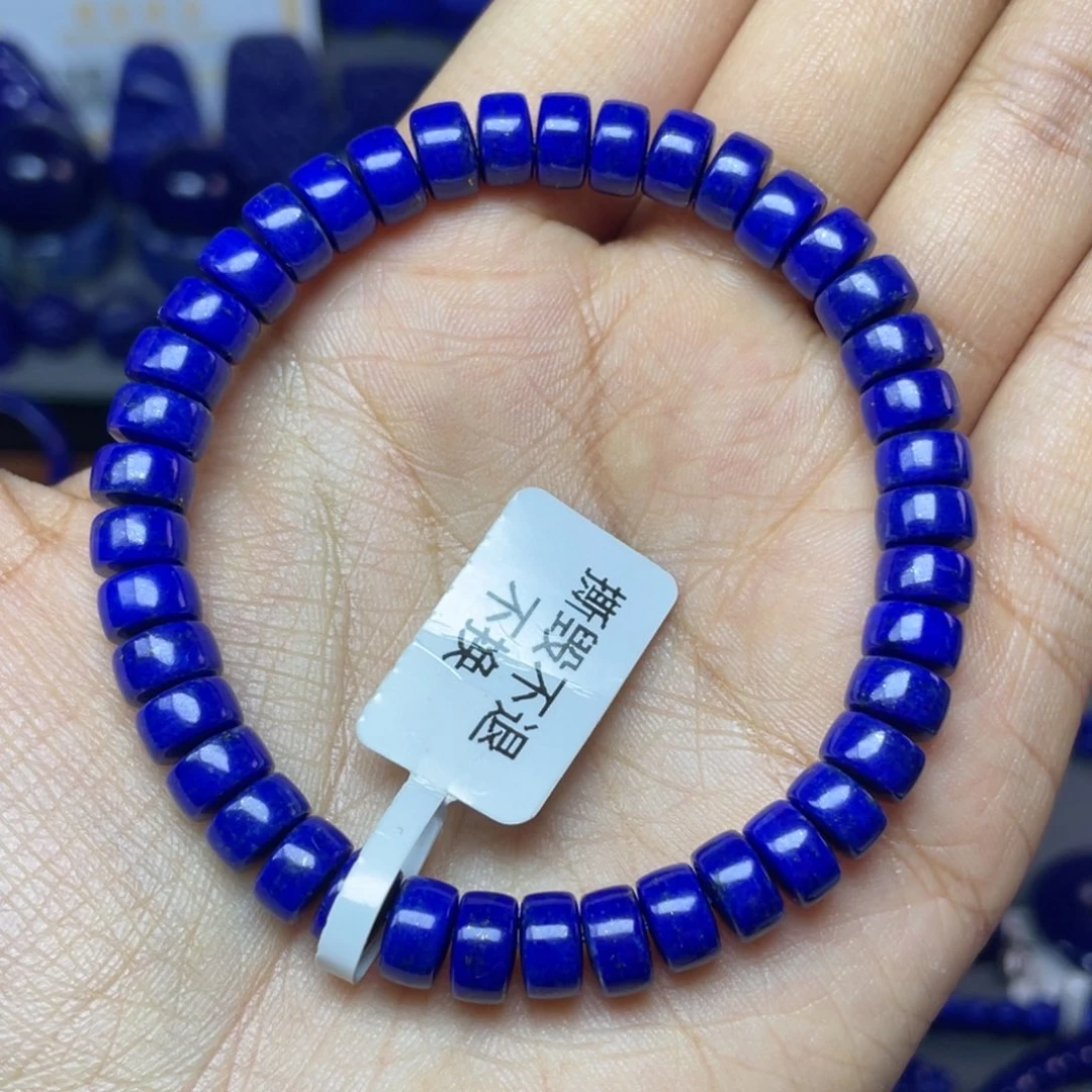 青金石未镶嵌7×4mm直切药片手串