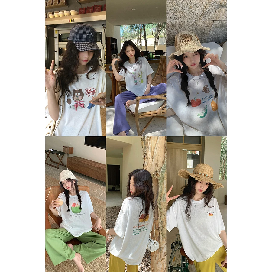 张贝贝 青春修炼册 莱赛尔天丝棉 夏日彩绘印花t合集