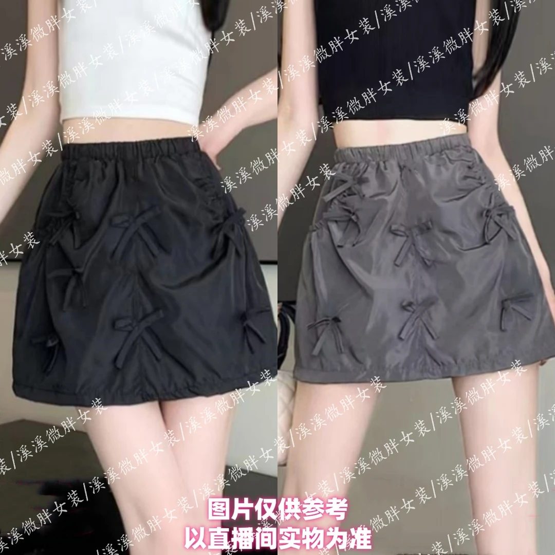曦曦**现小蝴蝶结短裙防走光设计高腰显瘦不规则百搭时尚