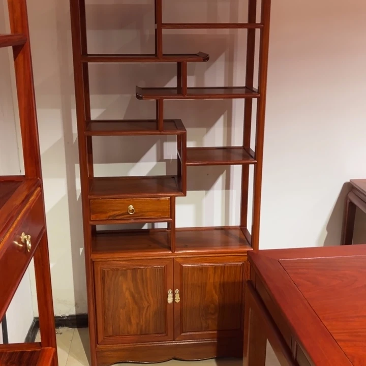 ****️紫檀木类成套家具缅甸花梨木80博古架