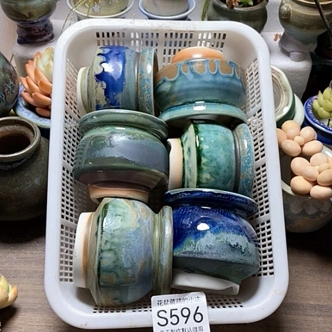 紫砂花盆596微瑕品口径7厘米左右的