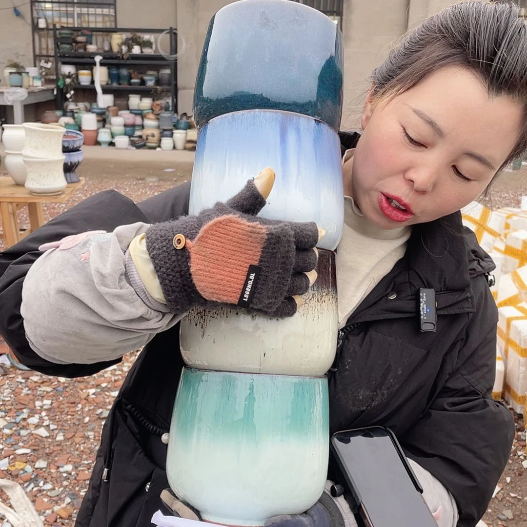 红陶王嫂花盆0215-向小龙蛋