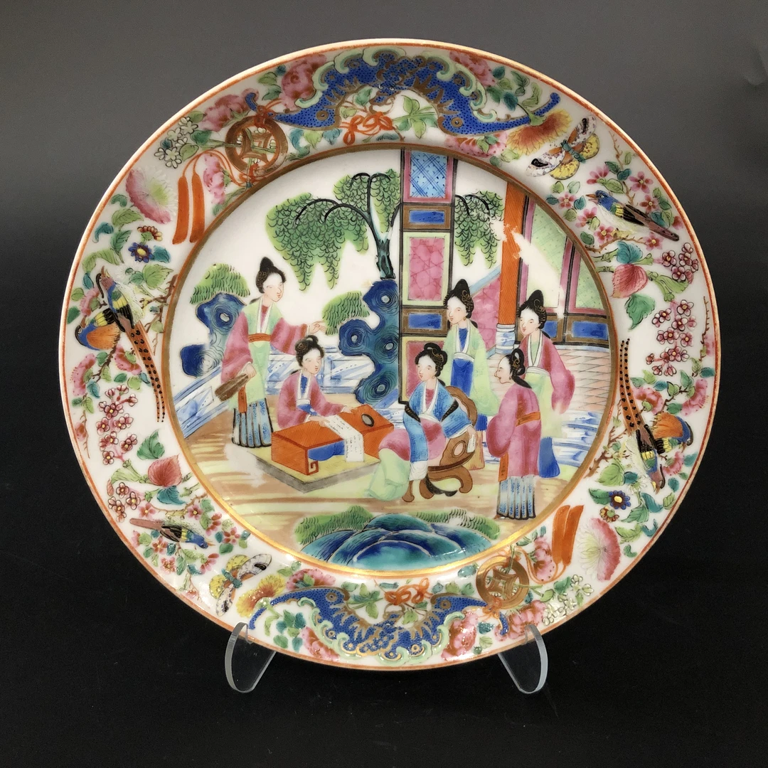 25100564 清道光广彩人物故事赏盘 直径19.6cm