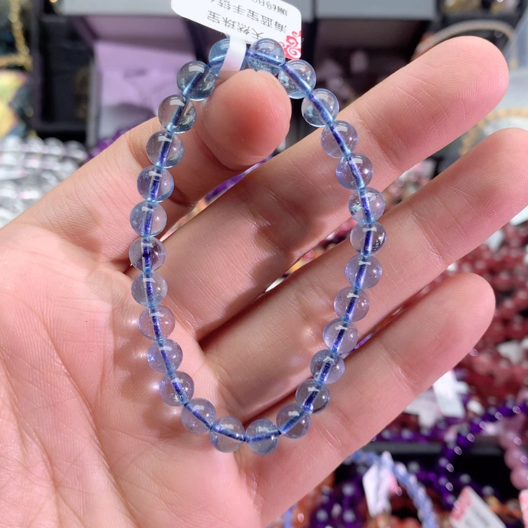 水晶手串未镶嵌-**派海蓝宝手链6+