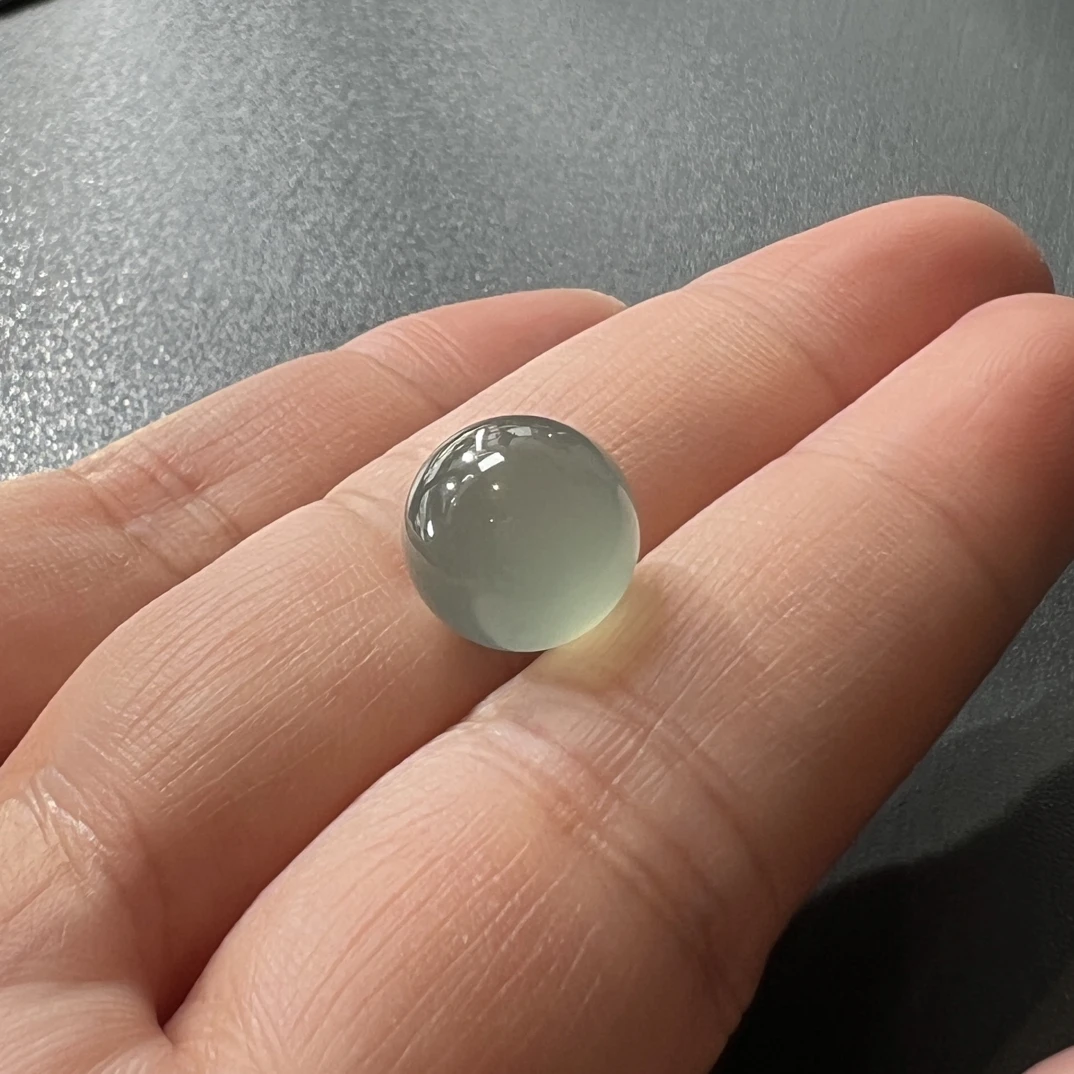 缅甸翡翠圆珠吊坠散珠卡11.1冰晴蓝飘花波珠细腻种老无纹裂