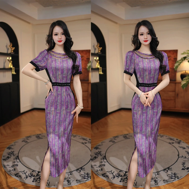 新【紫韵质】夏款连衣裙2025新款气质高贵轻奢高端上档次A字裙