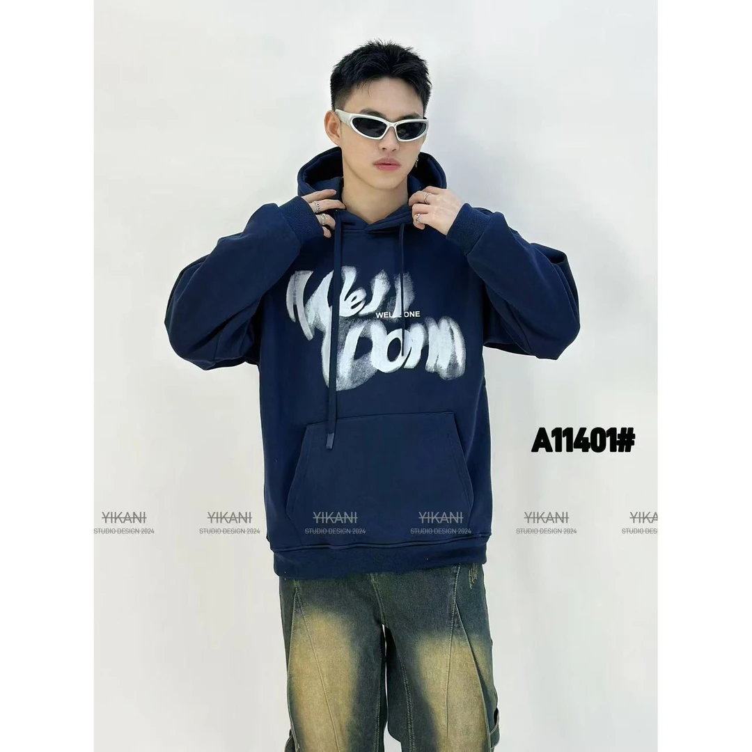 大占推荐 11401  休闲时尚加绒连帽卫衣