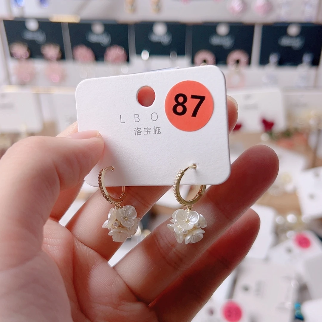 锆石纯铜合金耳环