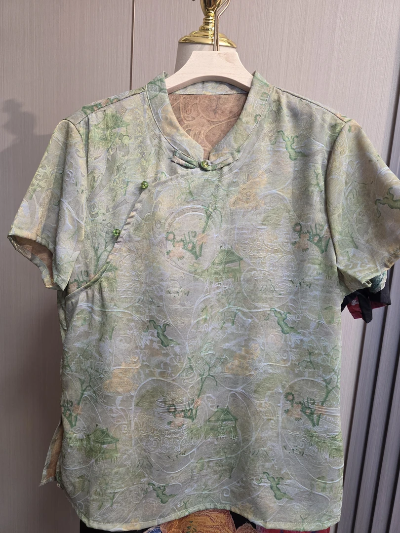 2583款【兰亭序】浮光锦时尚洋气衬衣 -8