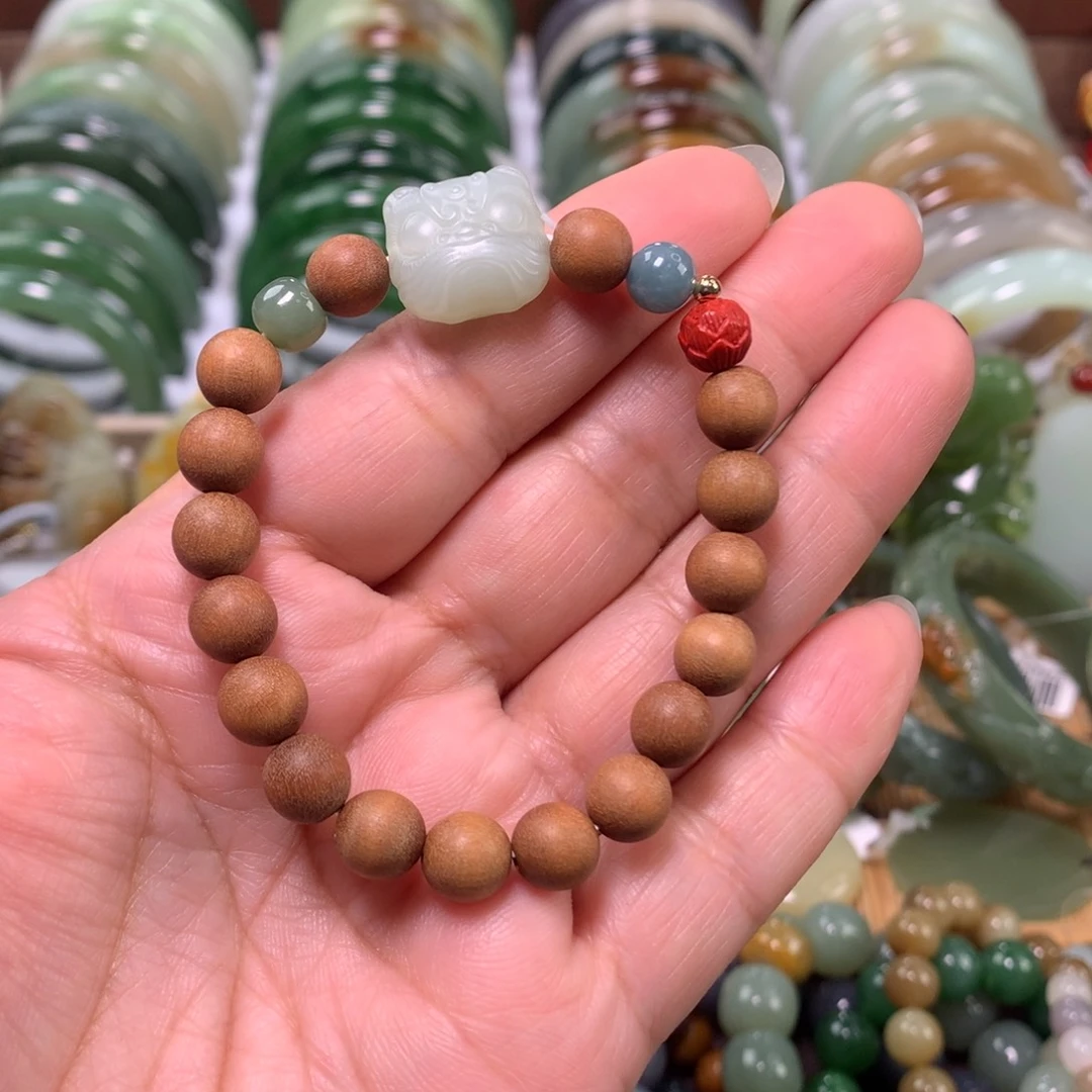 和田玉未镶嵌手链卡0.8