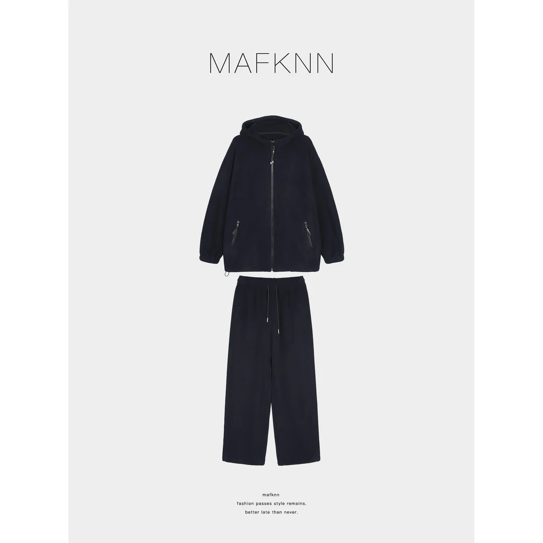 MAFKNN/玛肯时尚休闲简约纯色百搭舒适秋冬套装裤MK13520