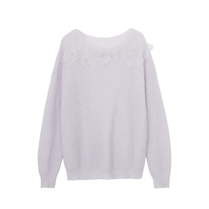 【大只定制】温柔繁花 设计师款气质时尚显瘦休闲毛针织衫5CMBS8640