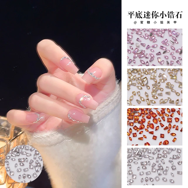 美甲平底迷你混装小锆石混装异形钻2025新款超闪显白微锆指甲饰品
