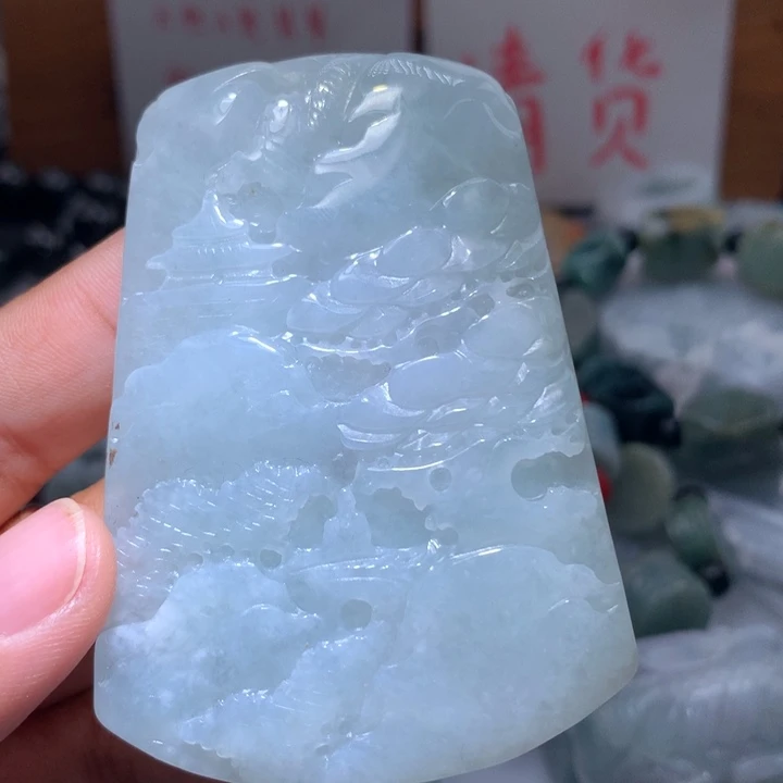 翡翠未镶嵌颈饰保真天然A货翡翠