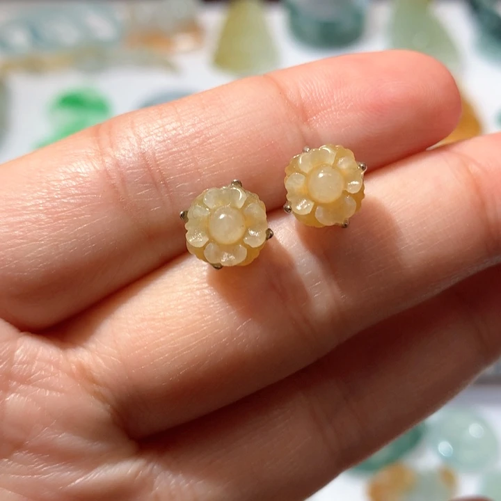 未镶嵌定制翡翠耳饰