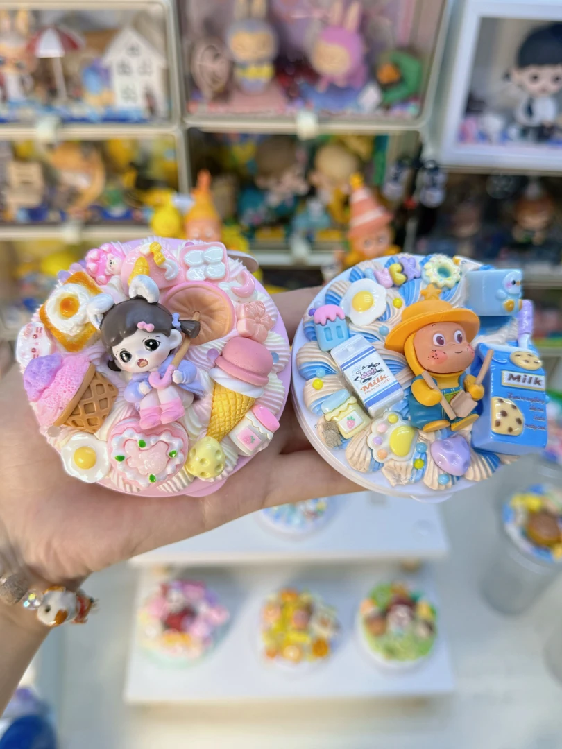 佳佳DIY奶油胶LED便携折叠镜