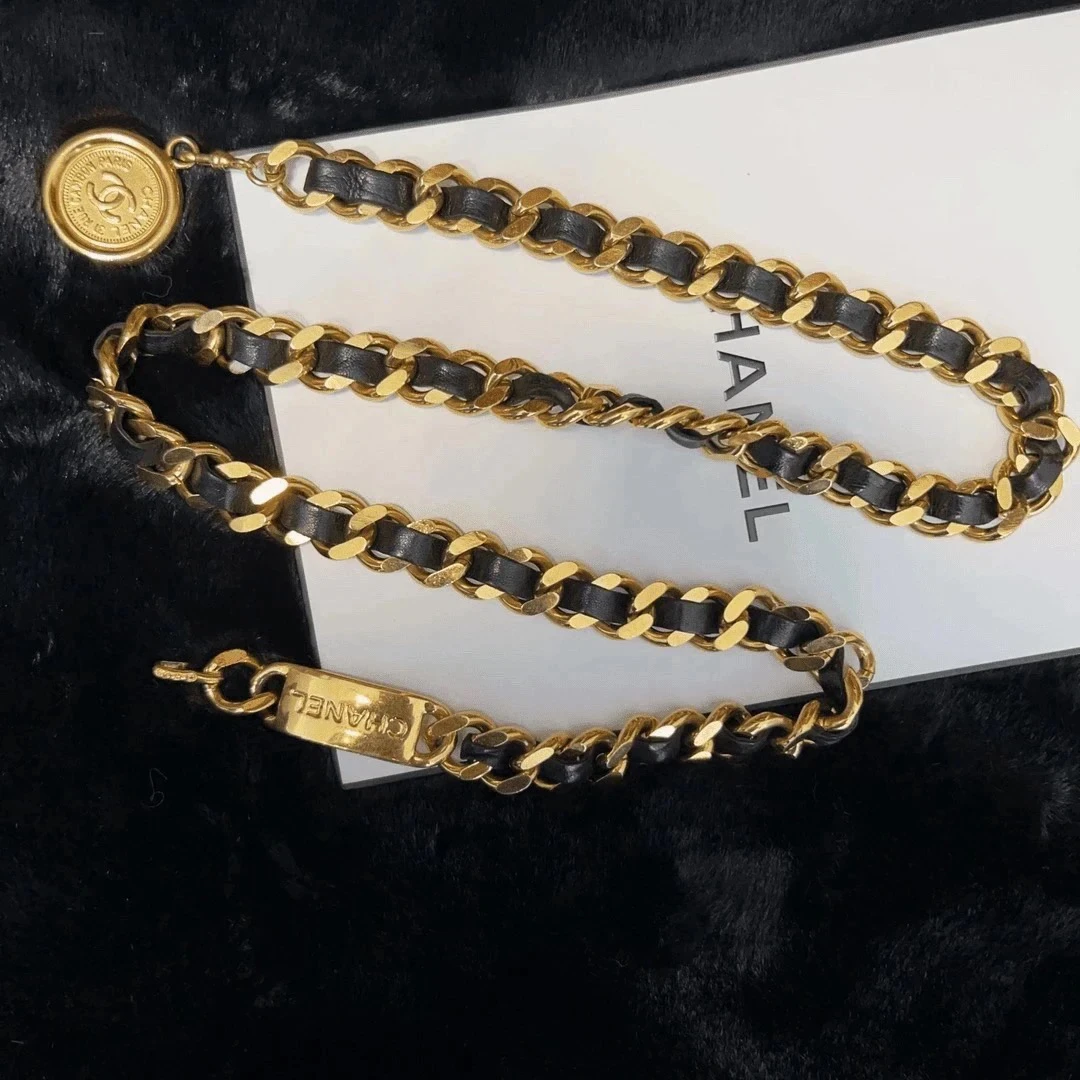 95新 Chanel/香奈儿 Chanel vintage香奈儿皮穿腰链