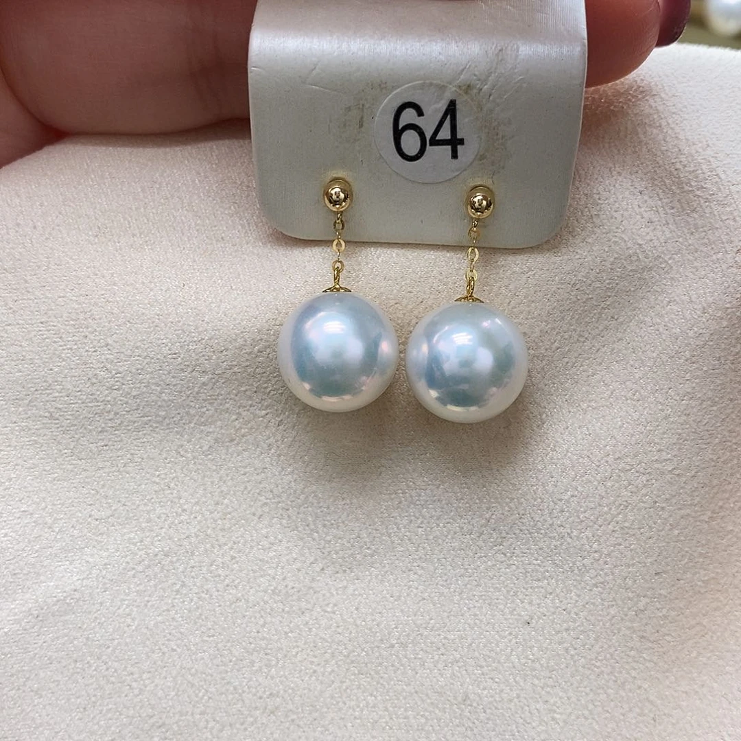 淡水珍珠耳饰18K金镶嵌