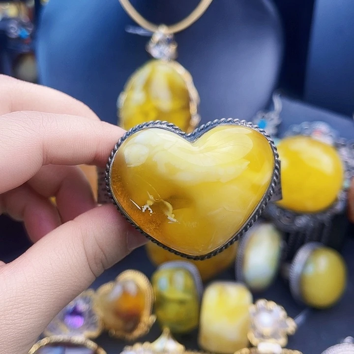 琥珀银S925镶嵌裸石