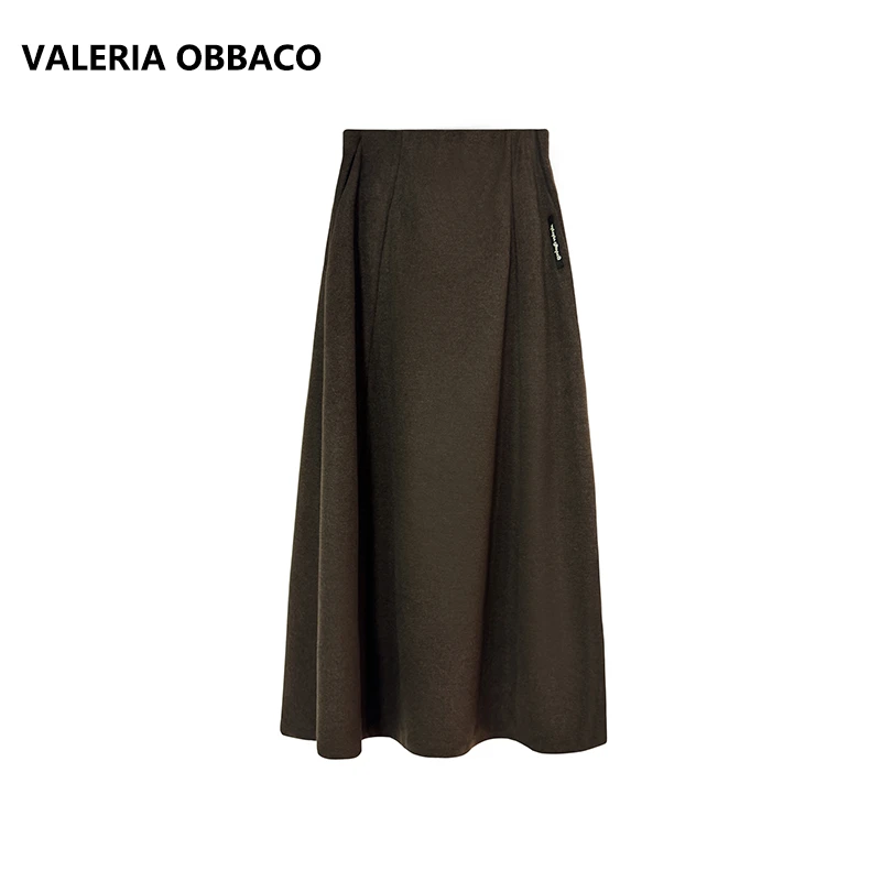 VALERIAOBBACO VO轻奢毛呢伞裙半身裙